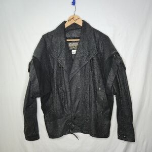 The Leather Ranch Men's Vintage 1980s Suede Leather Bomber Jacket Size 2 (Large)